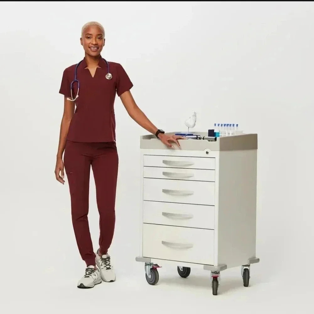 Figs Women's Track Jogger Pants in Burgundy